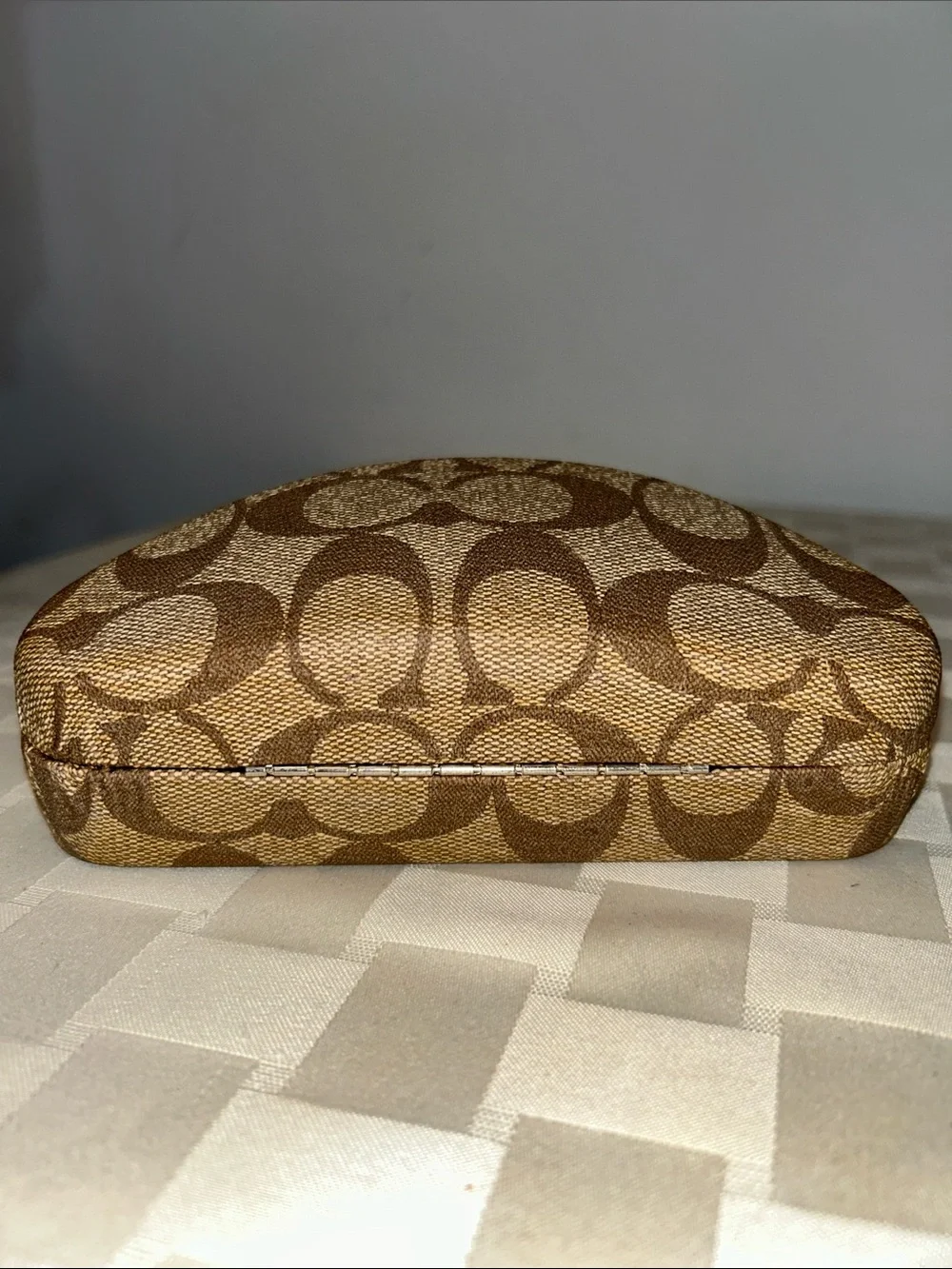 Coach Signature Hard Eyeglass Case with signature cleaning cloth